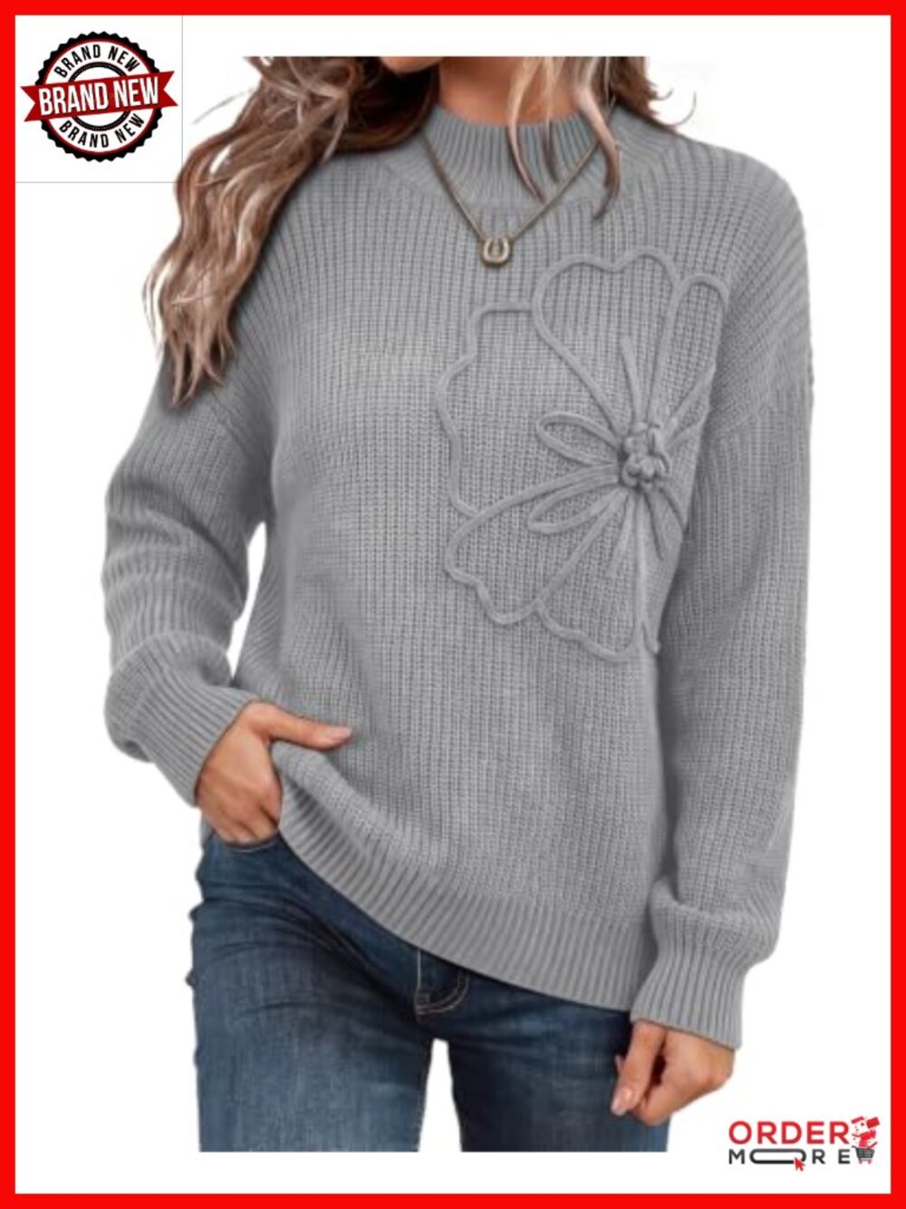 Womens Cozy Mock Neck Sweater Pullover Fall Outfit